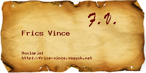 Frics Vince névjegykártya